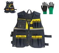 Générique Multi Function Tool Vest - Hands Free Carrier,Adjustable Tool Organizer Harness,Tools Storage Pockets Comfortable Fit for Men Industrial Carpenter Mechanic (Tool Vest)