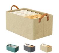 Générique Multi-Functional Folding Wardrobe, Drawer Type Wardrobes Storage Box, Ultra Space Wardrobe Clothes Organizer with Handle, for Clothing, Various Bedding (Beige)