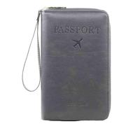 Générique Multi-Functional Passport Wallet,Travel Wallet for Men & Women,Secure Id Card Organizer with Anti-Theft Protection for Credit Cards,Tickets and Cash (Grey)