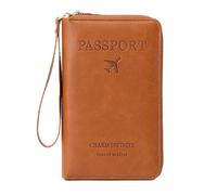 Générique Multi-Functional RFID Passport and Phone Wallet,Rowgins Multi-Functional RFID Passport Wallet,Travel Document Organize (Brown)