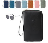 Générique Multi-Functional RFID Passport Wallet,Organizer with Anti-Theft Protection,PU Leather Waterproof Travel Wallet (Black)