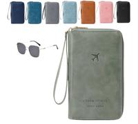 Générique Multi-Functional RFID Passport Wallet,Organizer with Anti-Theft Protection,PU Leather Waterproof Travel Wallet