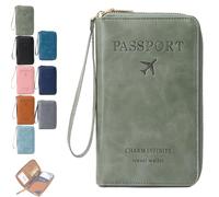 Générique Multi-Functional RFID Passport Wallet, RFID Anti-Theft Passport Holder, Wallet Cover Case for Travel Women and Men Must Haves Accessories (Green)