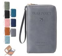 Générique Multi-Functional RFID Passport Wallet, RFID Anti-Theft Passport Holder, Wallet Cover Case for Travel Women and Men Must Haves Accessories (Gray)