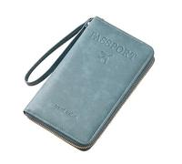 Générique Multi-Functional RFID Passport Wallet,rfid Passport Wallet Women Travel Document Holder,for Credit Cards,Tickets and Cash (Light Blue)