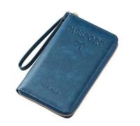 Générique Multi-Functional RFID Passport Wallet,RFID Passport Wallet Women Travel Document Holder,for Credit Cards,Tickets and Cash (Royal Blue)