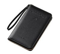 Générique Multi-Functional RFID Passport Wallet,RFID Passport Wallet Women Travel Document Holder,for Credit Cards,Tickets and Cash (Black)