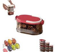 Générique Multi Layer Sealed Spice Organizer, Multi-Layer Sealed Food Organizer, Spice and Seasonings Rack Organizers for Cabinet, for Seasoning, Cereal, Coffee Bean (Red,1Layer)