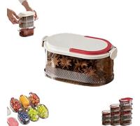 Générique Multi Layer Sealed Spice Organizer, Multi-Layer Sealed Food Organizer, Spice and Seasonings Rack Organizers for Cabinet, for Seasoning, Cereal, Coffee Bean (White,1Layer)