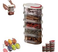 Générique Multi Layer Sealed Spice Organizer, Multi-Layer Sealed Food Organizer, Spice and Seasonings Rack Organizers for Cabinet, for Seasoning, Cereal, Coffee Bean (White,5Layer)