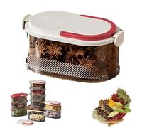 Générique Multi-layer Sealed Spice Organizer, Stackable Spice Storage Box, Stackable Seasoning Storage Box with Easy Lock Lids for Cereal, Kitchen Pantry Organization (White,1 Layers)