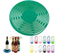 Générique Multi-Use Silicone Storage Bag & Organizer, 2 in 1 Multifunctional Mesh Coaster & Silicone Wine Bottle Carrier for Home Bars, Party Drinks and Hot Dishes (Dark Green)