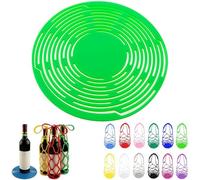 Générique Multi-Use Silicone Storage Bag & Organizer, 2 in 1 Multifunctional Mesh Coaster & Silicone Wine Bottle Carrier for Home Bars, Party Drinks and Hot Dishes (Light Green)