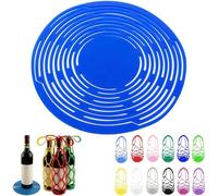 Générique Multi-Use Silicone Storage Bag & Organizer, 2 in 1 Multifunctional Mesh Coaster & Silicone Wine Bottle Carrier for Home Bars, Party Drinks and Hot Dishes (Dark Blue)