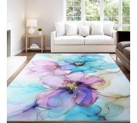 Générique Multicolore Tapis Éthéré Luxe Élégant Tranquille Doux À Poils Courts Art Fluides Fleurs - Tapis Doux Moelleux 50 x 80 cm, Antidérapant Chambre Salon Moquette, Ne Perd Pas Ses Poils