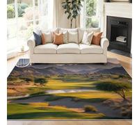 Générique Multicolore Tapis Salon 50 x 80 cm, Antidérapant Et Lavable en Machine Tapis, Poil Ras Nature Paysages Beauté Montagnes Prairies Tapis pour Exterieur Interieur Chambre Salle À Manger Bureau