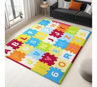 Générique MulticoloreTapis Salon 180 x 240 cm, Enfants Chiffres Lettres Lavable en Machine Tapis Antidérapant à Poils Courts - Facile à Entretenir pour Salon Salle à Manger Bureau à Domicile