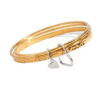 Générique Multicouche en Forme de cœur Creux en Argent doré en Acier Inoxydable imperméable à l ' Eau pièce de Bijoux à la Mode Gold Silver Hollow Heart Bangle