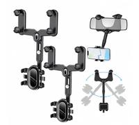 Générique Multifunctional 360 Rotatable Car Rearview Mirror Phone Holder for Smartphones Universal Bracket Mount Rearview Mirror Accessories for Daily Commute and Travel (B-2Pcs)