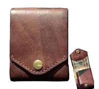 Générique Multifunctional Compact Wallet, Handmade Leather Card Holder, Large-Capacity Card Holder Wallet with Pen Slot, Built-in Pen Slot, for Daily Commuting, Business, Travel (1pcs)