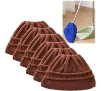 Générique Multifunctional Lazy Broom Cloth Cover Reusable Microfiber Broom Replacement Covers, Wet & Dry Cleaning, Fits Most Brooms - Ideal for Floors, Walls, Pet Hair & Home/Office Use (Brown-6PCS)