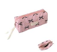 Générique Multifunctional Makeup Brush Bags, Bow Pencil Pouch, Portable Bow Pencil Case, Colorful Travel Toiletry Bags for Home, School, Studio, Hotel, and Travel Accessories, 7.68x2.76x3.54 inches