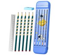 Générique Multifunctional Pencil Box, Divided Pencil Organizer Case, 23x6.5x1.5cm Adorable Hard Crayon Box with 5 Pencils, Spacious Storage Design for Boys, Girls, Kids, Students, School