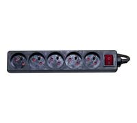 GENERIQUE Multiprise 5 prises noire + Interrupteur - 1.5 m