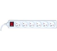 DEXLAN Multiprise 6 prises avec interrupteur blanche - 0,8 m