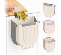 Générique Multipurpose Hanging Collapsible Trash Can, 7/10L Foldable Kitchen Waste Bin for Cabinet Door, Space-Saving Bin for Kitchens，A：7L