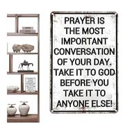 Générique murale de prière métallique - Poster vintage | Décoration murale religieuse - Conçu pour l'église chrétienne, maison, salle de prière, bureau, chambre, coin, femmes et