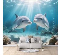Générique Murale Intissé Dauphin, Papier Peint Créatures Sous-Marines Poissonsélève Le Style De Votre Maison Style Unique Et Élégant Idéal Pour Locations Installation Sans Effort 500X280cm