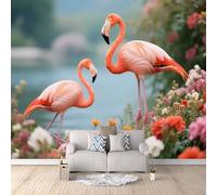 Générique Murale Intissé Flamant, Poster Mural Chambre Animal Roseinspiration Design Français Couleurs Éclatantes Idéal Pour Locations Murale Intissé Durable Résistant À L’Humidité 450X315cm