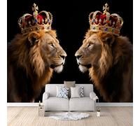 Générique Murale Intissé Lion Du Royaume, Décoration Murale Art Sauvagerafraîchit Instantanément Votre Intérieur Effet Visuel Impressionnant Cache Les Imperfections Du Mur 250X175cm