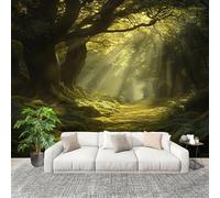 Générique Murale Papier Peint 200X140cm Branches Et Feuilles De Plantes Anciennes Papier Peint Intissé Résistant à la décoloration Vert Moderne Salon Chambre Panoramique Decoration Fresque Murale