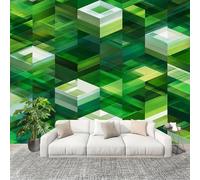 Générique Murale Papier Peint 200x140cm GéOméTrie Solide De Science-Fiction Protection UV Poster Mural Intissé Vert Poster Décoration - Salon Appartement - Photo d'art Tableaux Muraux