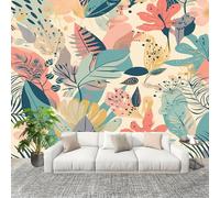 Générique Murale Papier Peint 250x175cm Tropical ThèMe VéGéTal Papier Peint Intissé Résistant à la décoloration Beige Moderne Salon Chambre Panoramique Decoration Fresque Murale