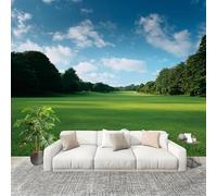 Générique Murale Papier Peint 350x256cm ForêT Terrain De Golf Papier Peint Intissé Résistant à la décoloration Bleu Moderne Salon Chambre Panoramique Decoration Fresque Murale