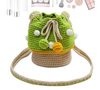 Générique Mushroom Bag For Women -6.69x5.91x5.51 Inches Mushroom Small Bag For Purse,Knitted Coin Purse, CrochetPurse, Knitted Shoulder Bags, Hand-Woven For Headphones, Earbuds, Stylish Accessory