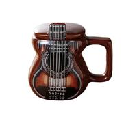 Générique Music Cup, 500ml Large Capacity Guitar Water Bottle With Lid | 3D Ceramic Coffee Cup For Christmas Cafe Women Men Water Travel Bookshelf Tea
