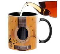 Générique Musical Coffee Mug - 350ml, Black Ceramic Cup For Guitar Piano Violin Lovers | Coffee Tea Travel Mug Desk Decor Music Lover Gift Ceramic Mugs