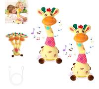 Générique Musical Giraffe Toy, Dancing Talking Giraffe Toys, Sings, Dances & Repeats What You Say, Interactive Mimicking Toy with Recording, Shining LED Lights and Energetic Twisting Dance (2pcs)