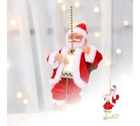 Générique Musique Père Noël Perles d'escalade Vieil Homme Poupée Pendentif de Noël Peut Grimper Perles Décorations du Père Noël (White, 26X14CM)