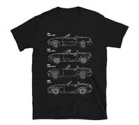 Générique MX5 Miata Blueprint T Shirt Detailed Technical Line Art Automotive Graphic