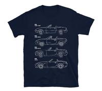 Générique MX5 Miata Blueprint T Shirt Unique Gift for Drivers Riders and Collectors