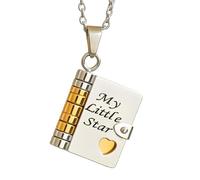 Générique My Little Star Book Necklace for Daughter, My Incredible Daughter Book Necklace, To My’s Daughters from Mom and Dad, Adjustable Books Necklaces with 6 Pages of Engraved Information (Color3)