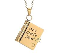 Générique My Little Star Book Necklace for Daughter, My Incredible Daughter Book Necklace, To My’s Daughters from Mom and Dad, Adjustable Books Necklaces with 6 Pages of Engraved Information (Color1)