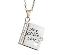 Générique My Little Star Book Necklace for Daughter, My Incredible Daughter Book Necklace, To My’s Daughters from Mom and Dad, Adjustable Books Necklaces with 6 Pages of Engraved Information (Color2)