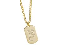 Générique MYDIY collier rétro anglais avec un alphabet personnalisé, pendentif à lettres gravées profondément, étiquette personnalisée cadeau pour petit ami