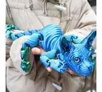 Générique Mystic Meow 3D Guardian Cat, 3D Printed Animals Hairless Cat, Colorful Realistic Flexible Articulated Joints Animal Figurine, Fidget Articulated Joints Cats for Cats Lovers Gifts